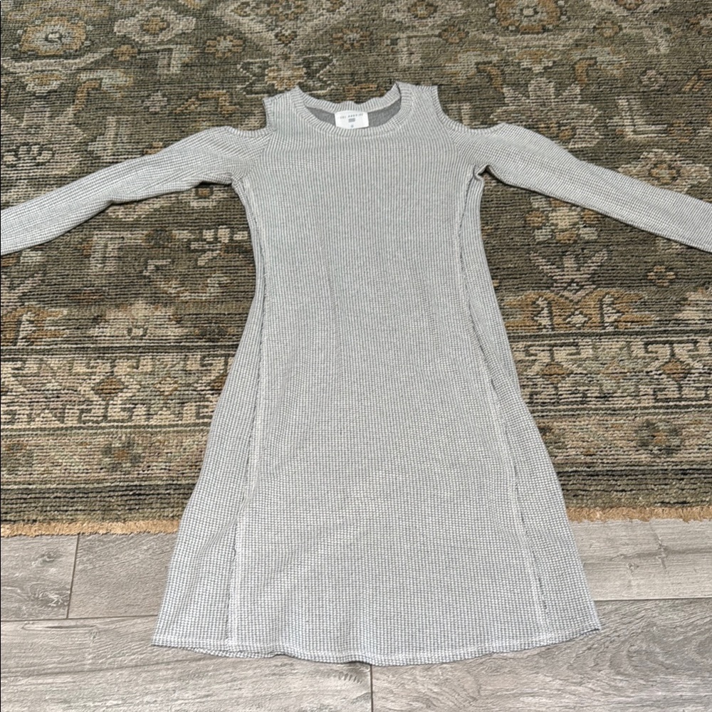 Gray Ribbed Knit Dress from Anthropologie